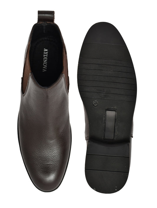 Brown regular leather boots