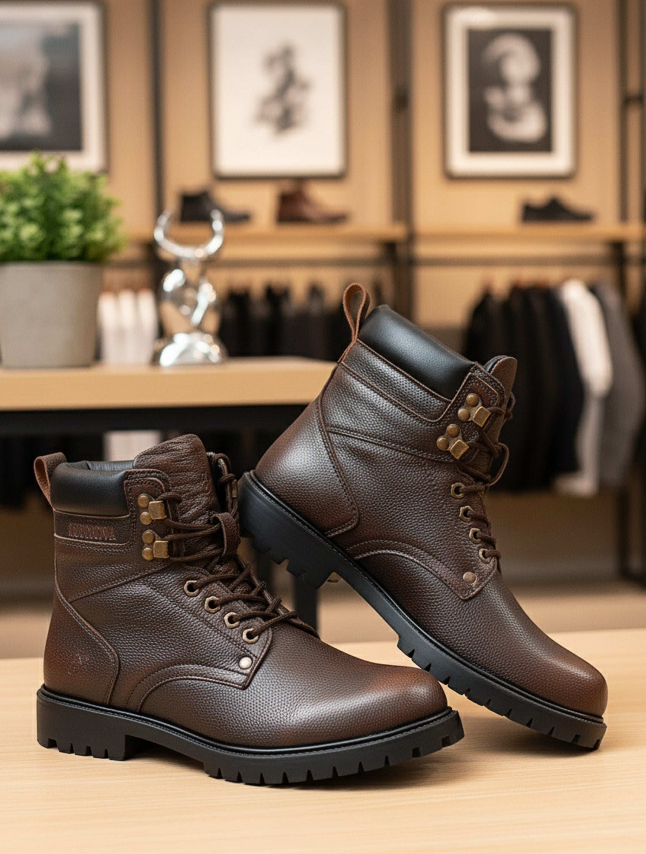 Casual lace up Brown Boots