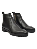Men’s Black Leather  Boot with Heavy-Duty Grip Sole