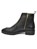 Men’s Black Leather  Boot with Heavy-Duty Grip Sole
