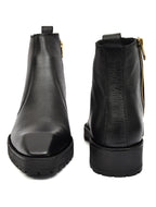 Men’s Black Leather  Boot with Heavy-Duty Grip Sole